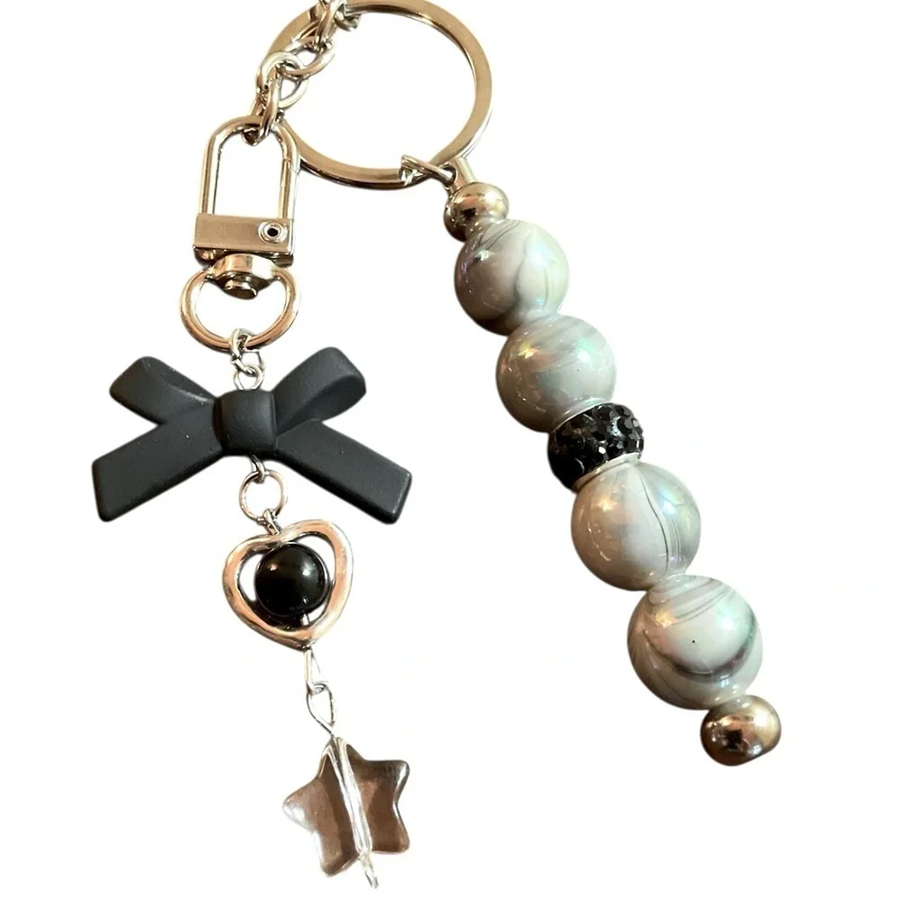 Silver & Black Detachable Keychain